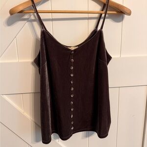 Mystree Velvet Blend Button-Front Camisole Women’s Small